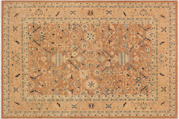 handmade Traditional Kafkaz Chobi Ziegler Lt. Brown Nude Hand Knotted RECTANGLE 100% WOOL area rug 9 x 12